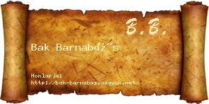 Bak Barnabás névjegykártya