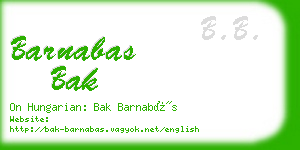 barnabas bak business card